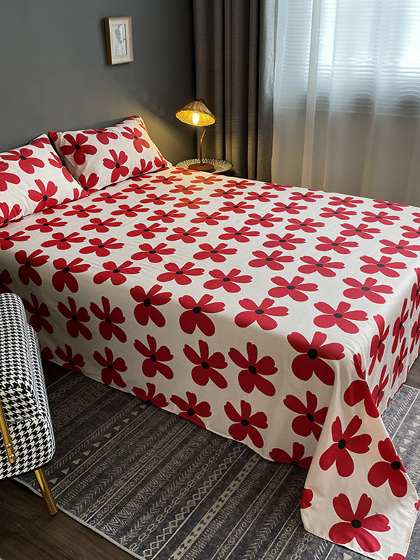 Internet-Famous All-Cotton Four-Piece Bedding Set, Pure Cotton Bed Sheets, Nordic Simple Style, 100% Cotton Duvet Cover, 1.8m Fitted Sheet, Three or Four-Piece Set