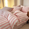 2026 New Style Yarn-Dyed Washed Cotton Four-Piece Set, Pure Cotton Simple Bedding, Striped Duvet Cover Three-Piece Set