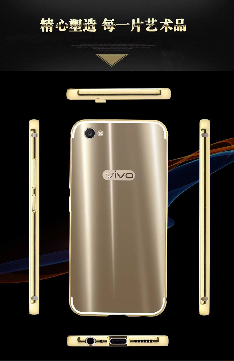 iy Ultra Slim Lightweight Aluminum Metal Bumper Dazzle Color Acrylic Back Cover Case for vivo X9 & vivo X9 Plus