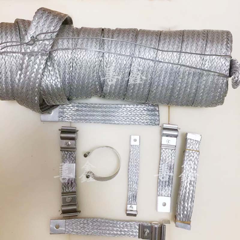 Silicon carbon stick clamp stainless steel inner braided g type clip screw clip wire clamp aluminium foil braided connection with conduction band