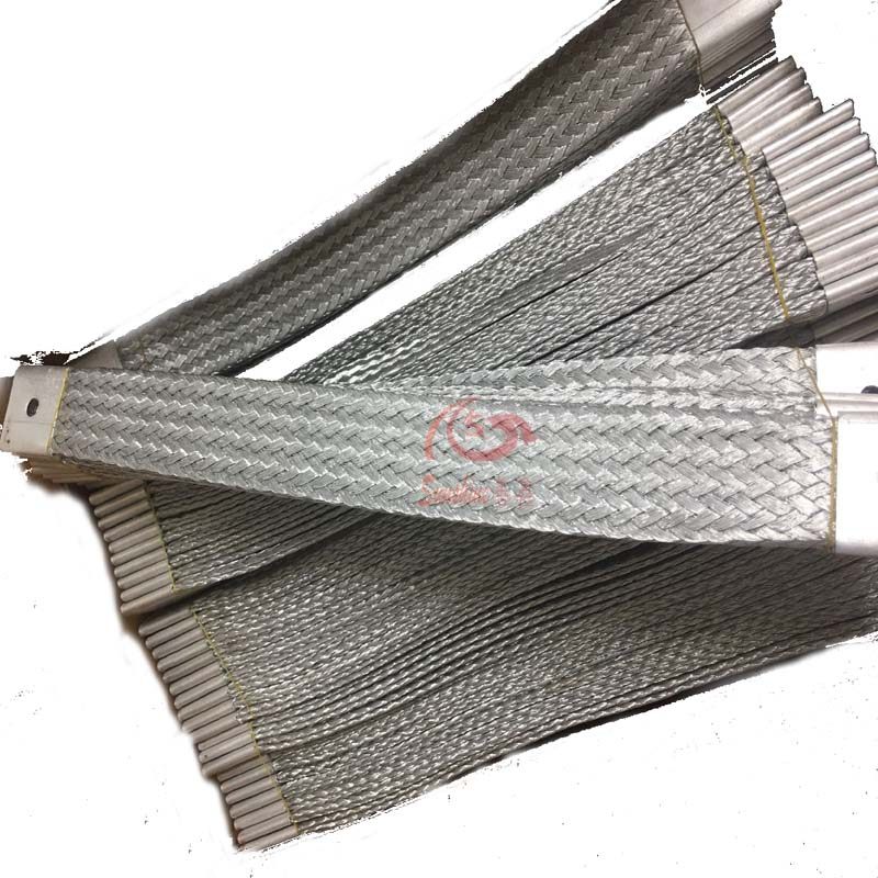 Manufacturer customized high temperature resistant different squared silicon carbon rod aluminium braided with clamp