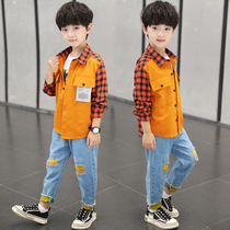 Childrens clothing boys autumn suit 2021 new middle and Big Boy spring and autumn leisure two-piece Korean tide clothes