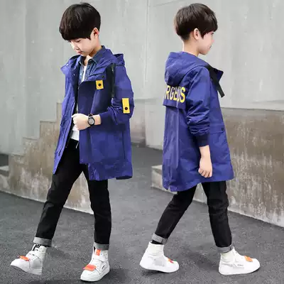Children's clothing boys autumn windbreaker coat 2019 new middle school children's spring autumn children's boy long version Korean tide