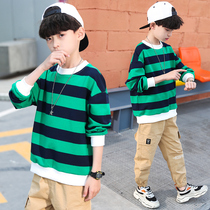 Childrens clothing boys autumn clothing long sleeve T-shirt 2021 new middle and Big Boy spring and autumn round neck long sleeve Korean tide 5