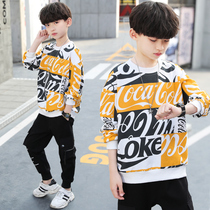 5 childrens clothes boys autumn T-shirt 2021 new spring and autumn children Boy long sleeve base shirt Korean version 15 years old