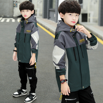 Childrens clothing boys autumn jacket 2021 new middle and Big Boy Boy spring and autumn Korean version of handsome casual windbreaker tide