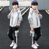 Childrens clothing boys autumn suit 2021 new middle and Big Boy Boy spring and autumn handsome luminous clothing Korean version trend
