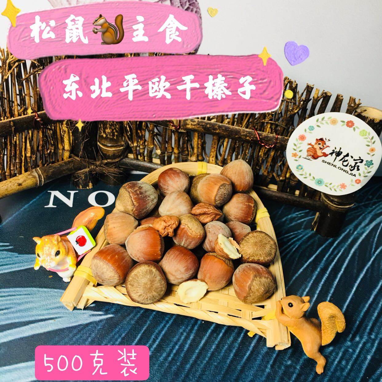 New products Shenlong family squirrel food raw bulk Northeast Big Hazelnut squirrel staple food Big hazelnut 500 grams