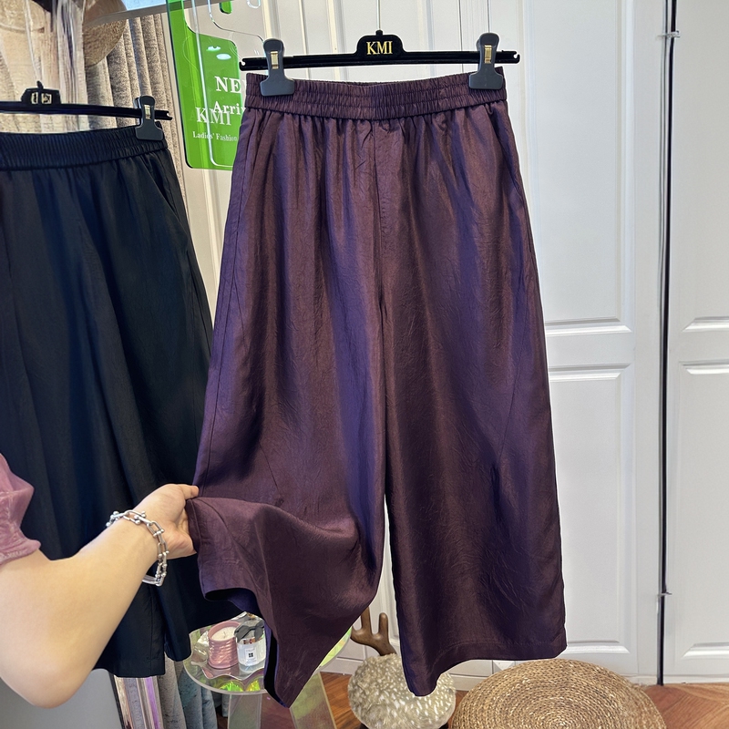 Summer Very Good-Looking Pants, Large Size Summer Thin High-Waisted Straight Wide-Leg Pants That Covers the Crotch and Looks Slimming Look Nine-Point Casual Pants Summer Very Good-Looking Pants, Large Size Summer Thin High-Waisted Straight Wide-Leg Pants That Covers the Crotch and Looks Slimming Look Nine-Point Casual Pants