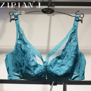 Z31 Genuine Lace Sheer Deep V Summer Sexy Ultra-Thin Push-Up Soft Underwire Crystal Cup Bra