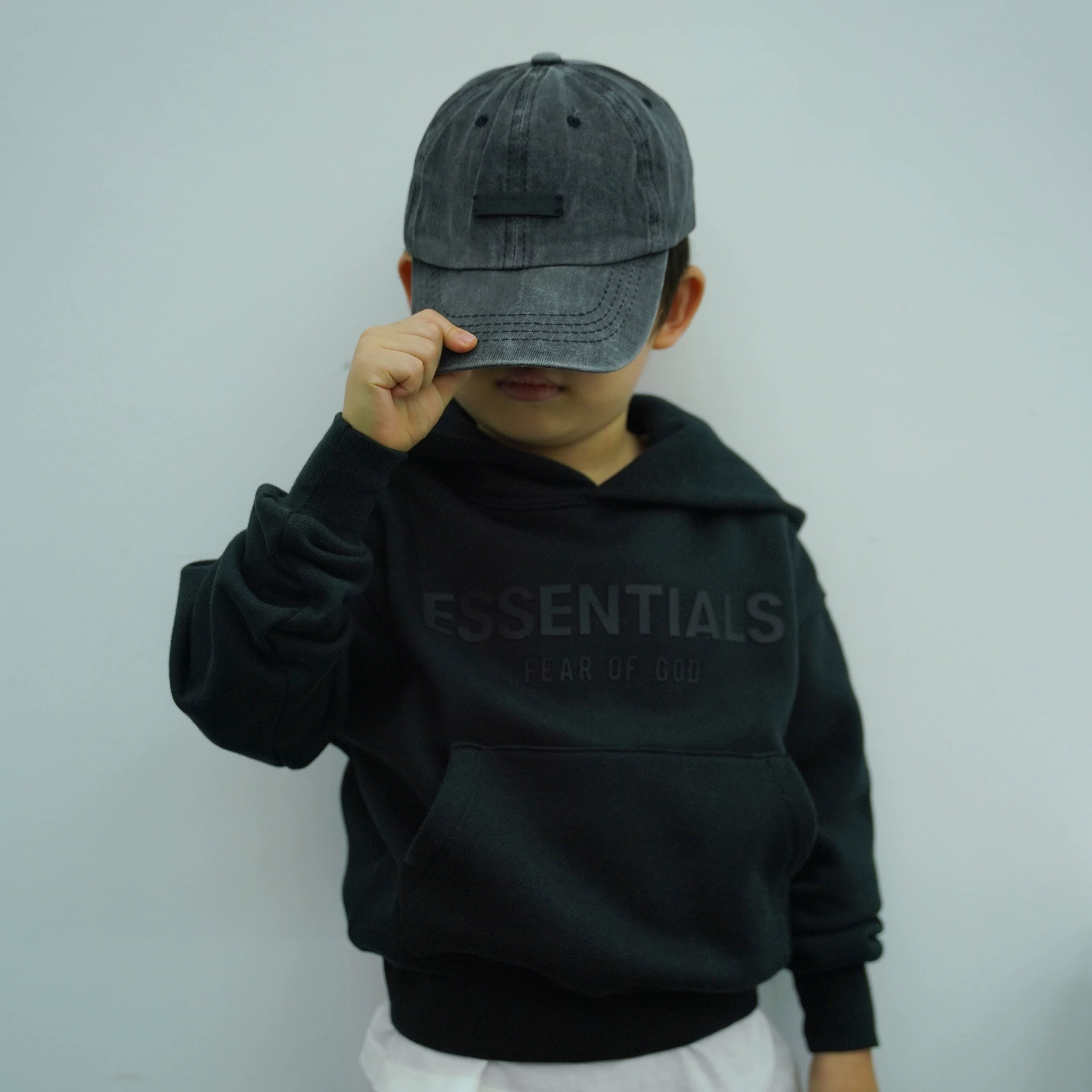 [SYTM KIDS潮牌 Essentials FOG秋装儿童冬季童装加绒女卫衣帽衫男]