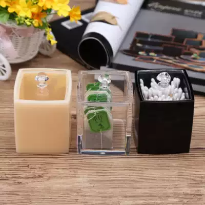 Creative acrylic cosmetic cotton storage box transparent plastic hotel tea bag box plastic cotton stick box box sugar pot