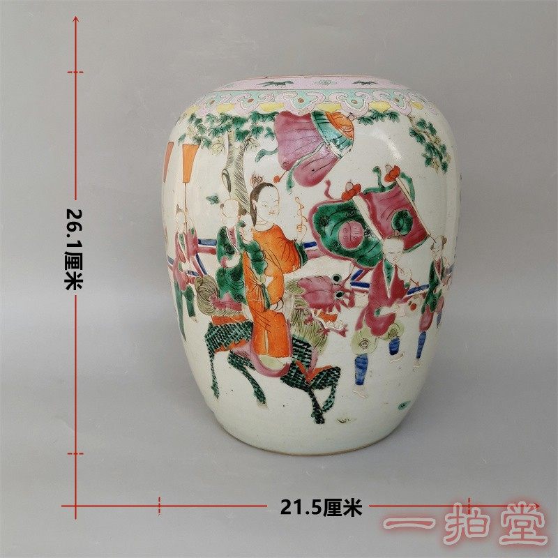 中国,同治時代の陶器容器 麒麟送子図 藏品中的“麒麟送子图”