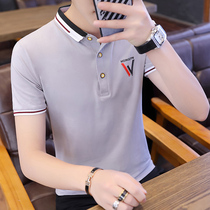 Mens short sleeve T-shirt summer youth body shirt lapel cotton poloo shirt mens collar half sleeve clothes