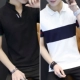 2018 plus nhung mới tay ngắn nam áo thun cotton cổ chữ V ấm áp phiên bản Hàn Quốc của áo len dài tay mùa thu áo thun nam big size