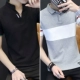 2018 plus nhung mới tay ngắn nam áo thun cotton cổ chữ V ấm áp phiên bản Hàn Quốc của áo len dài tay mùa thu áo thun nam big size
