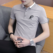 2022 Summer men short sleeve T-shirt 100 hitch polo shirt with Korean version trendy half sleeve compassionate mens summer clothes