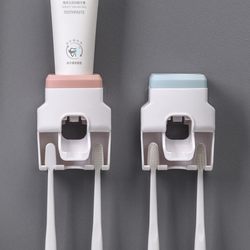 완전 자동 치약 스퀴즈 칫솔 홀더 욕실 게으른 벽 마운트 세면기 스퀴즈 치약 장치
