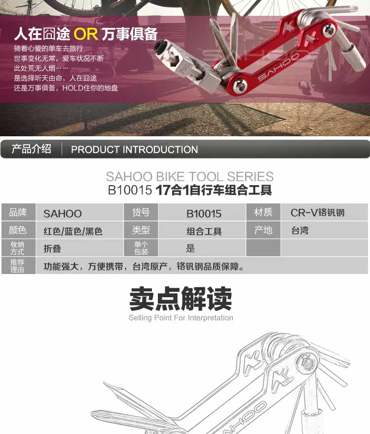 Outils pour vélo SAHOO - Ref 2283025 Image 6