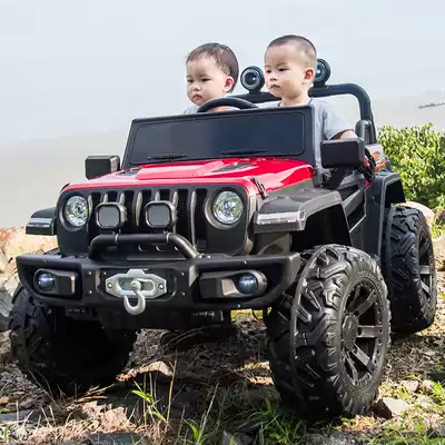 Double off-road Children's electric car oversized children four-wheel remote control car baby four-wheel drive toy car can sit