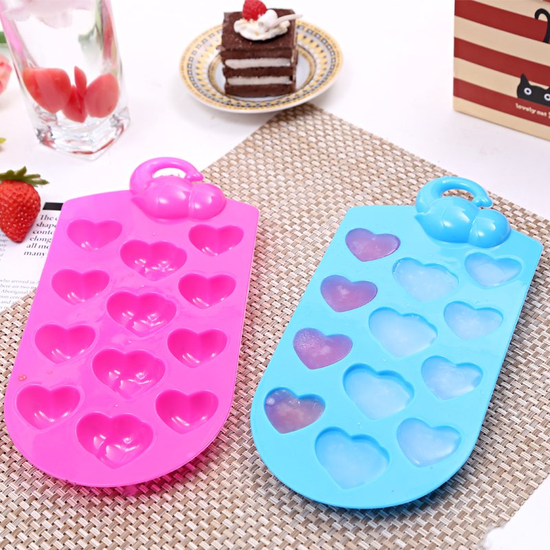 Summer plastic coverless 12 grid love ice box creative can be hung ice mold ice cube mold ice box