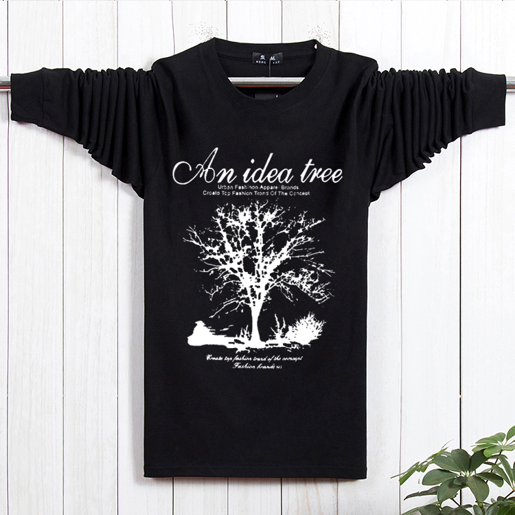 Mẫu mùa xuân và mùa thu cộng với phân bón để tăng thêm kích thước lớn, áo len rộng, áo len rộng cổ áo tay dài tay áo thun 6XL quần sooc