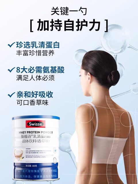 Swisse whey protein powder vanilla flavor adult supplement protein powder for middle-aged and elderly people official authentic