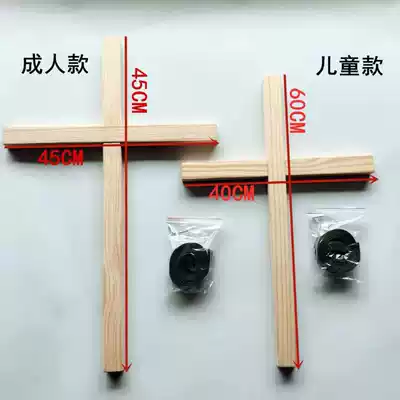 Military posture cross wooden frame unit training back correction cross with chest hunchback correction abdomen and chest