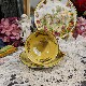 Western antique bayreuth German porcelain pearlescent glaze Chelsea rich bird gilt hard porcelain black tea cup and saucer in stock