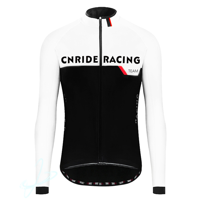 CNRIDE Fall/Winter Racing Edition Men's Soft Shell Long Sleeve Cycling Jacket Weatherproof Fleece Warm Jacket