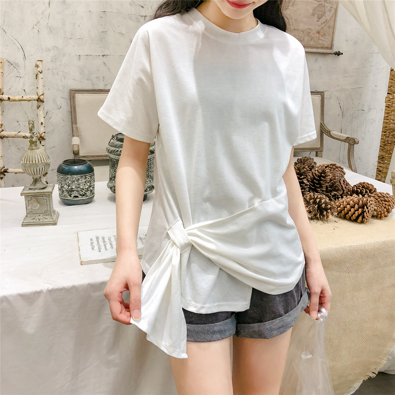 VK旗艦店 韓系個性不規則T恤短袖上衣