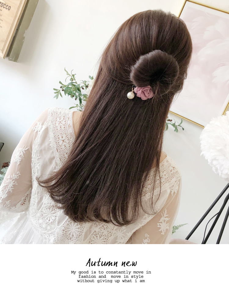 Cắt tóc bóng đầu bện tóc kiểu tóc Hàn Quốc với đầu cuốc hoa có thể thay đổi fluffy lười biếng mũ đội đầu phụ kiện tóc - Phụ kiện tóc cây trâm cài tóc