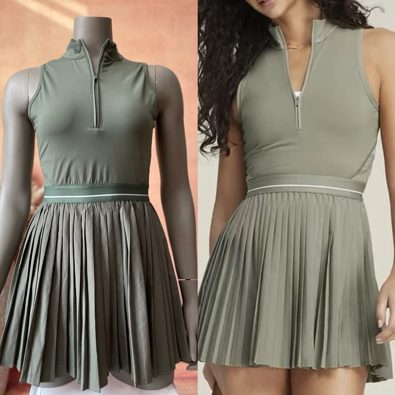 French Wimbledon Tennis Dress, Stunning Tennis Skirt, Badminton Pickleball Sports Skirt, Quick-Drying One-Piece Skirt French Wimbledon Tennis Dress, Stunning Tennis Skirt, Badminton Pickleball Sports Skirt, Quick-Drying One-Piece Skirt