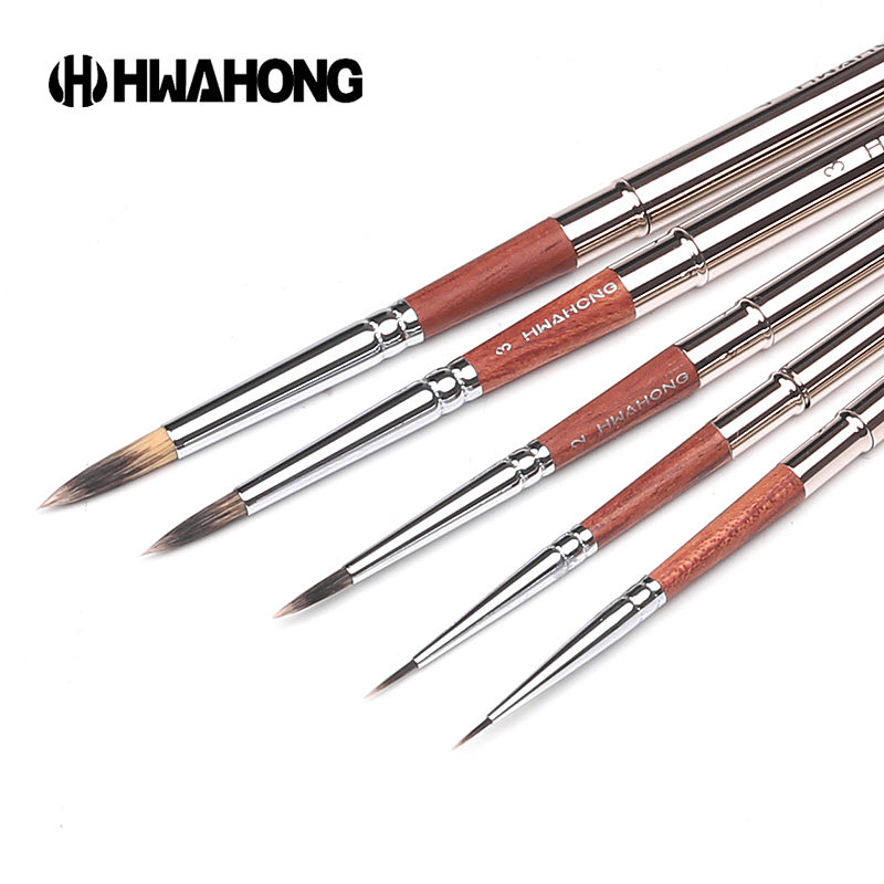 Imported Korea Hwahong Huahong 356 Watercolor pen Nylon hook pen Metal pen portable pocket brush Gouache hook pen Single set Single pointed round thin head travel