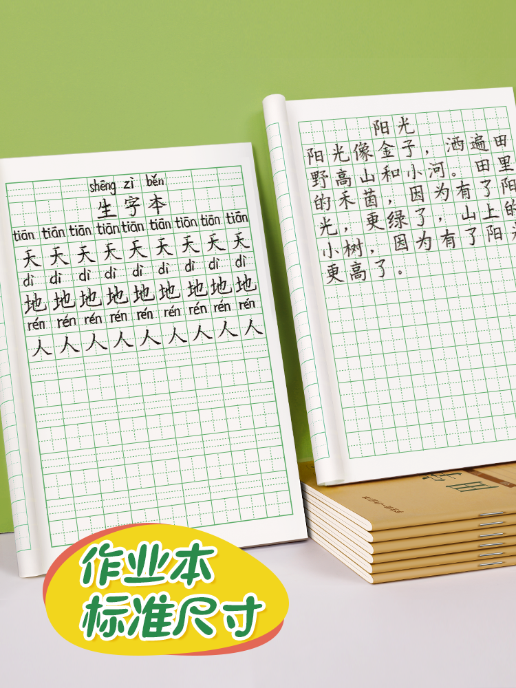 Primary school student word book Pinyin field word grid Honda word grid practice book First grade Second grade standard book Unified spelling field writing spelling special field grid Kindergarten homework National big book