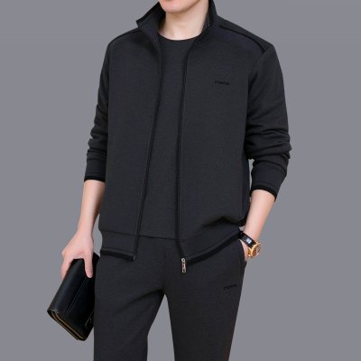 中老年人运动套装男春秋三件套爸爸装男休闲运动服套装男运动装