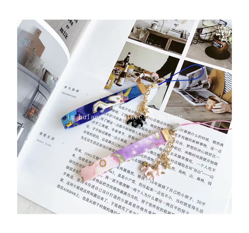 Nguyên bản handmade dễ thương mơ mộng kỳ lân vòng dây điện thoại di động dây chìa khóa mặt dây điện thoại di động mặt dây chuyền ban đầu khoan sáng tạo - Phụ kiện điện thoại di động chân kẹp điện thoại