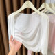 ເສື້ອຢືດຜ້າກັນແດດ Lyocell Tencel ສີຂາວບາງບາງເບົາສຳລັບຜູ້ຍິງໃນລະດູຮ້ອນທີ່ມີກະໂປງ suspender ແລະ shawl ເສື້ອໃນຫ້ອງເຄື່ອງປັບອາກາດ