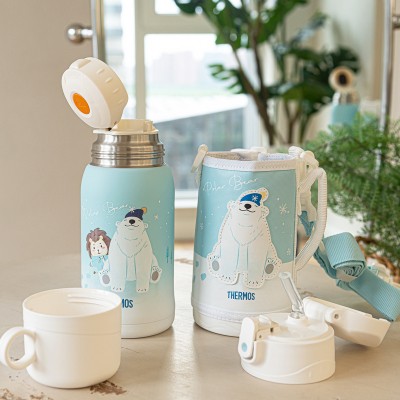 Board Maker Children Insulation Cup With Straw Straight Drinking Water Cup Kettle Baby Kindergarten Stainless Steel Big Capacity-Taobao