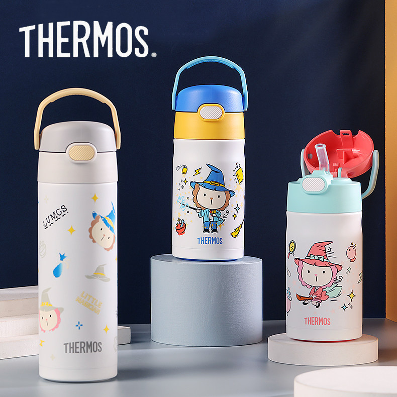 Thermos children's insulation cup kindergarten baby straw cup with handle water cup 316 stainless steel portable
