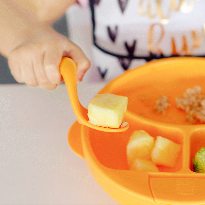 American Bumkins Baby Boy Baby Elbow Crooked Crooked Spoon Cute Cutlery Cute Cutlery Vice Food For Dinner Training