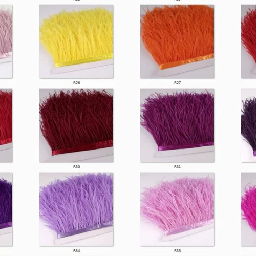 Белые потоковые страусиные перья ткань края перья декоративные одежды Вспомогательные материалы Свадебные декоративные перья и толстые модели