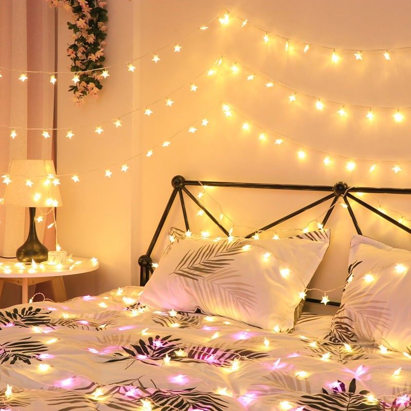 LED net red small colored lights flashing lights string full of stars bedroom room decorations birthday arrangement hanging lights small lights