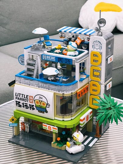 Toptoy Chinese Building Blocks Little Parrot Bebe Building Block Car Assembly Educational Toys Boys and Girls Desktop Ornaments Gifts