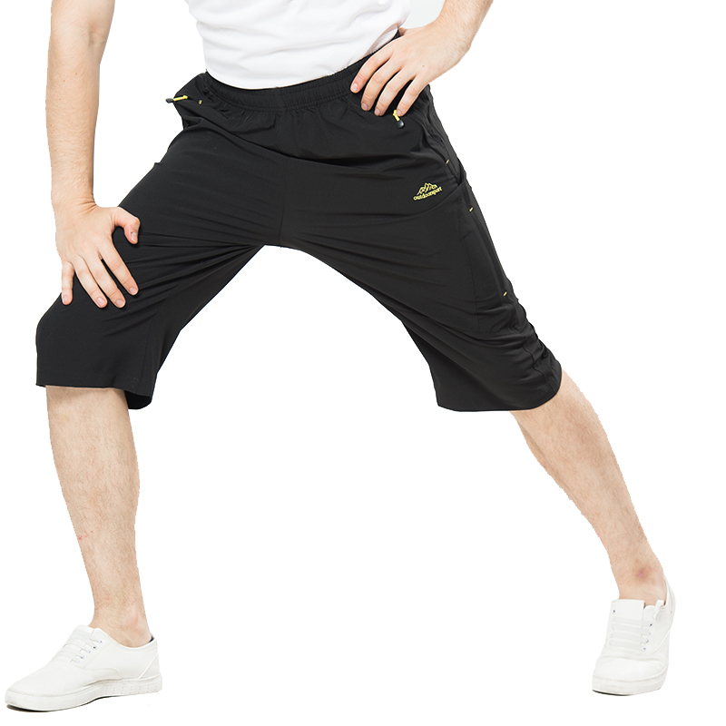 Quick-drying pants men's summer outdoor lightweight elastic slim fit breathable large size quick-drying sports and leisure cropped shorts