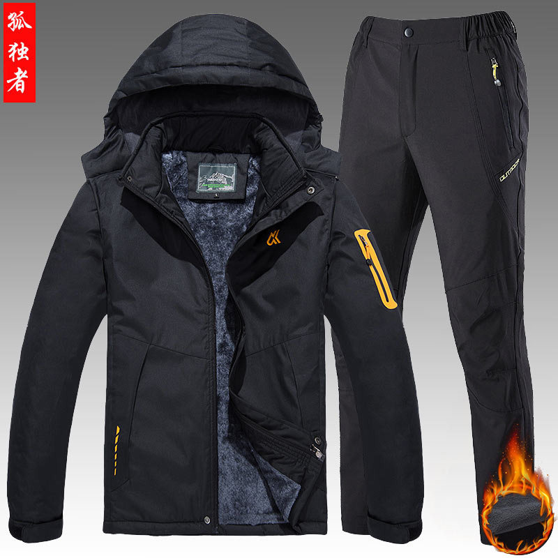 Lonely outdoor couple stormtroopers men's and women's suits waterproof and windproof mountaineering clothes pants thickened ski clothes Tibet