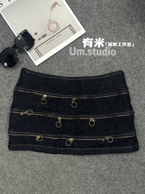2026 New Korean Style Fashionable Versatile Slim-Fit Slimming Hot Girl Personality Zipper Low-Waist Short Skirt for Women