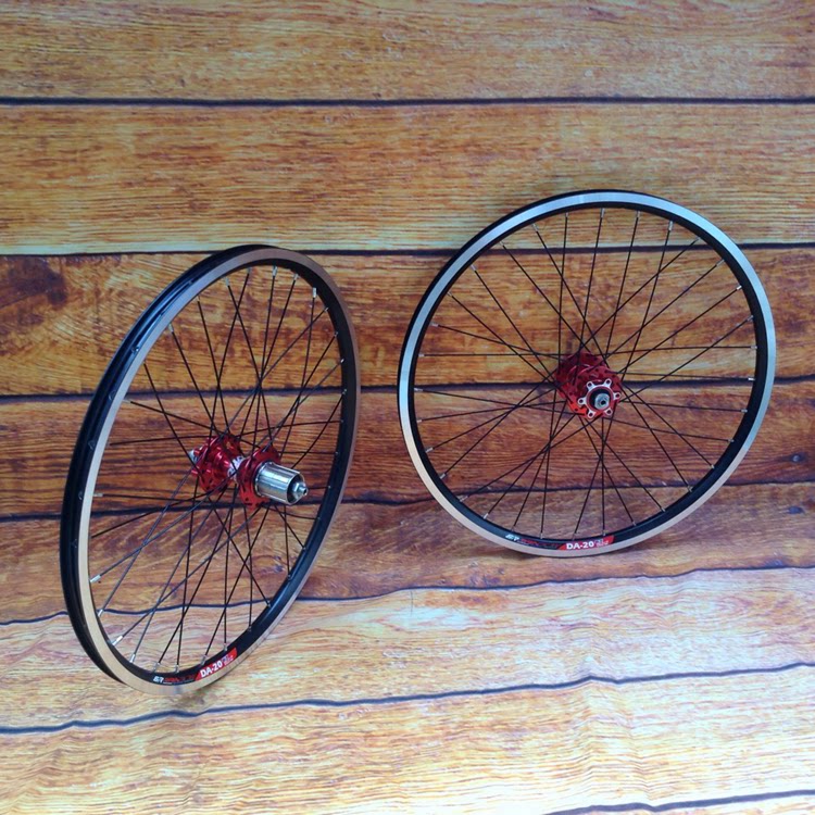 Kunten DA20 Small Bike Folding Wheel Group 20 Inch 406451 two Palin disc Brakes V Brake Single Wheel Group