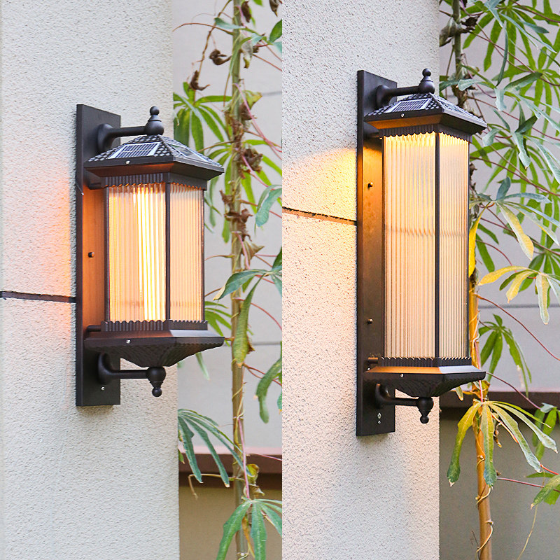 Solar Wall Lamp Chinese Style Home Outdoor Outdoor Terrace Wall Garden Villa Waterproof Led Courtyard Lamp Super Bright