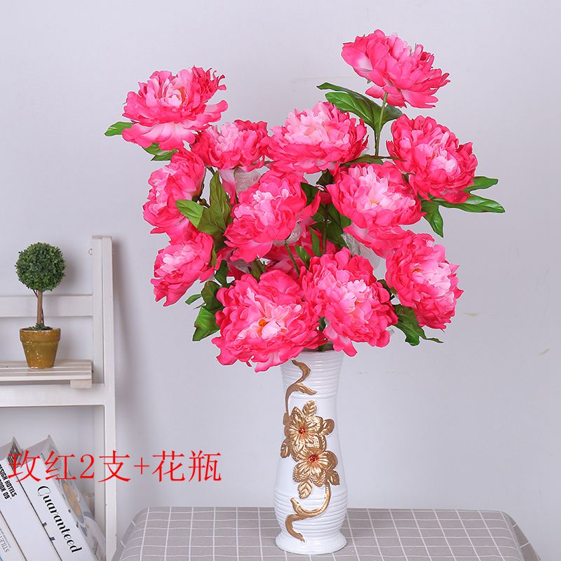 Hoa giả hoa mẫu đơn 8 hoa giả hoa khô trang trí phòng khách hoa trang trí với hoa một - Hoa nhân tạo / Cây / Trái cây hoa hồng giả